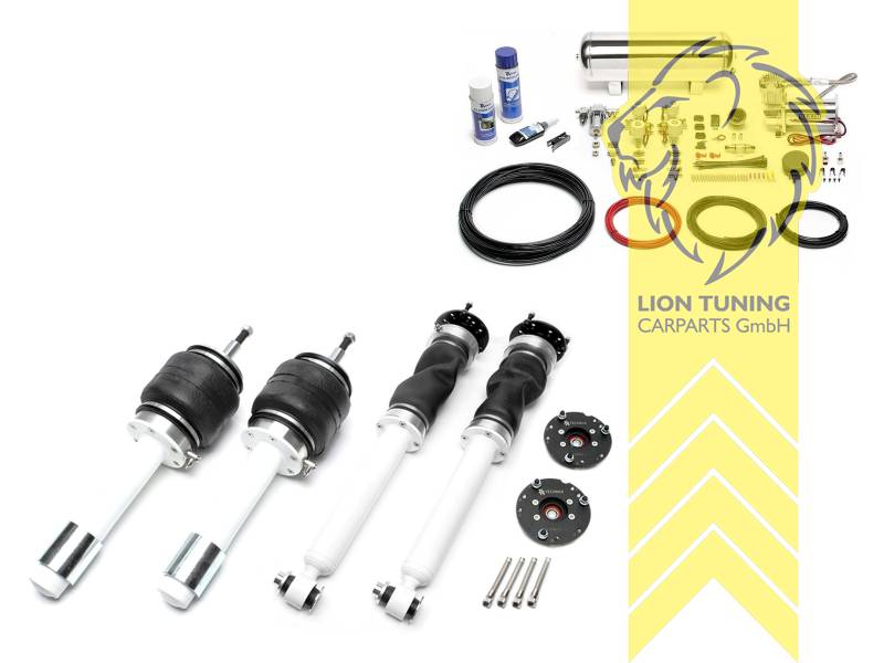 11,5L Tank chrom / ViAir Kompressor chrom, fest, weiss, nicht für Touring, Allrad, M5, Alpina und Niveauregulierung, Stahl verzinkt, Eintragungspflichtig / Teilegutachten wird nach Kauf spezifisch ausgestellt